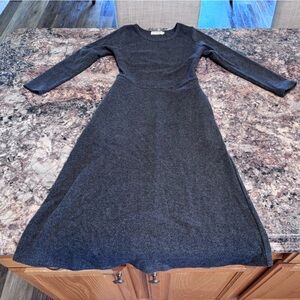Roolee Charcoal Long-Sleeve Knit Midi Dress